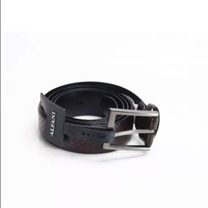 Alfani Men's Dress Belt Brown Size XL 42-44 Stripe Leather Accessory $39